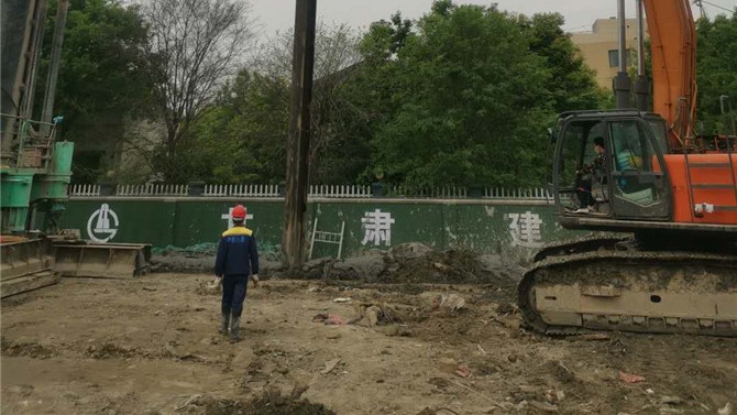 杭州百酈玲瓏府項目三軸 攪拌樁基坑圍護提前順利封閉